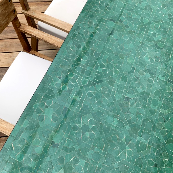Table en Zellige Anjuna Vert émeraude