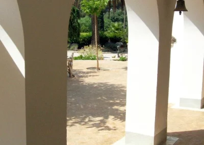 Parement de sol en Bejmat naturel pour une entrée d'hôtel