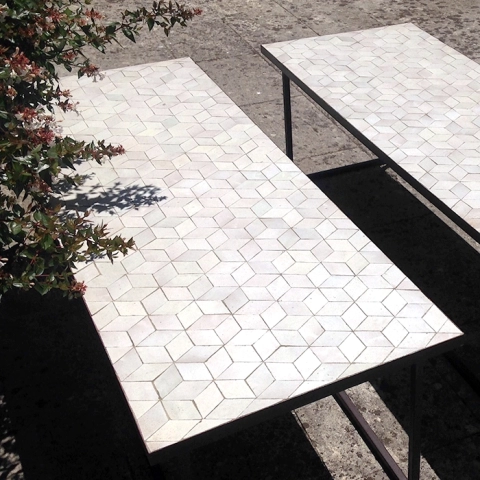 Tables d'extérieure en zellige