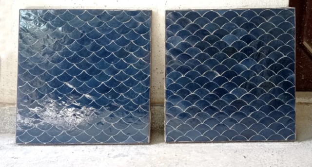 Montage sur mesure de zellige en écaille de poisson