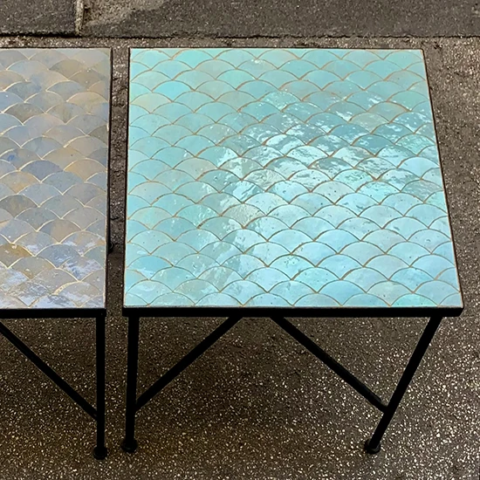 table en zellige et fer forgé au motif chakour en région parisienne