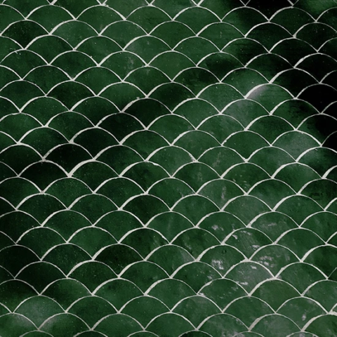 Crédence de cuisine en Avignon, Zellige fait à la main au motif écaille