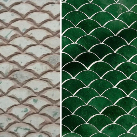 Motif écaille de poisson en zellige