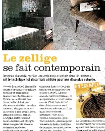 Article sur le zellige et Art et Sud Déco dans Côté Maison - Provence