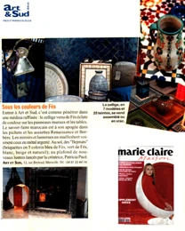 Article sur le zellige et Art et Sud Déco dans Marie-Claire Maison