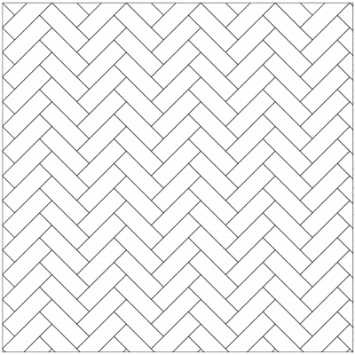 Plan de pose pour une surface en chevrons