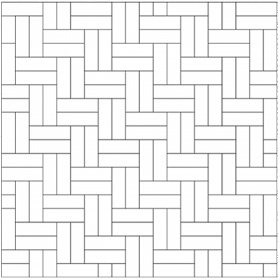 Plan de pose pour une surface droite 2 par 2