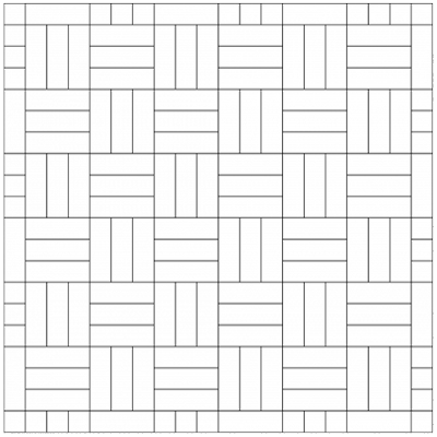 Plan de pose pour une surface droite 3 par 3