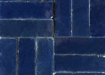 Bejmat traditionnel bleu nuit, pose droite 3x3