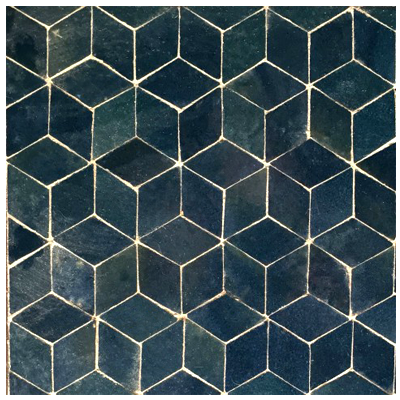 Surface de carrelage au motif cube petit modèle, unicolore