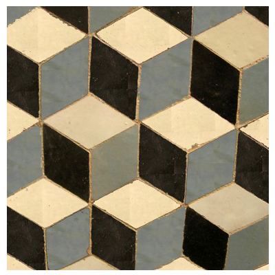 Surface de carrelage au motif cube grand modèle, bicolore