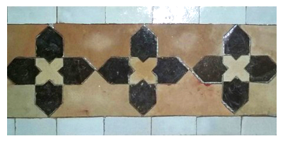 Exemple de frise "Fleurs de Matécha" tricolore