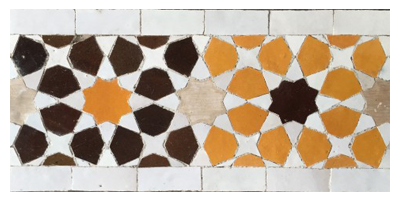 Exemple de frise "Hammam" tricolore