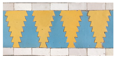 Exemple de frise "sapin" tricolore