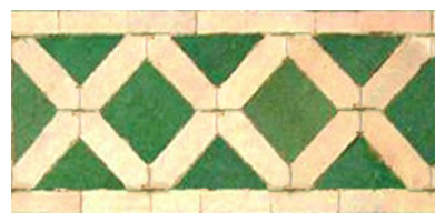 Exemple de frise "Treillis complet" bicolore