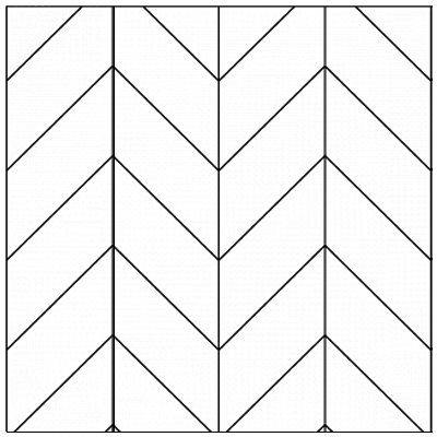 Plan de pose pour un carrelage en chevron