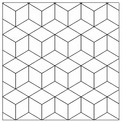 Plan de pose de carrelage au motif cube, petit modèle
