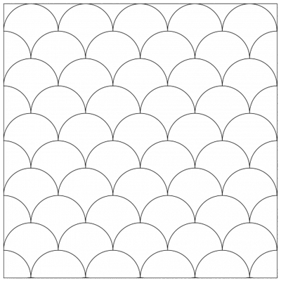 Plan de pose d'une surface carrelée en écaille de poisson