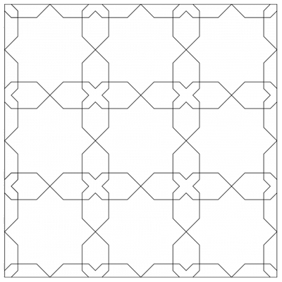Plan de pose pour une surface de carrelage en fleur de Matecha grand modèle