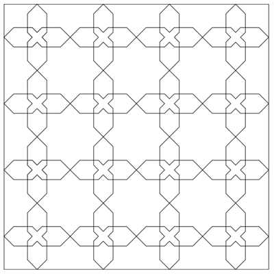 Plan de pose pour une surface de carrelage en fleur de Matecha petit modèle
