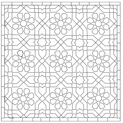 Plan de pose pour une surface carrelée au motif Anjuna
