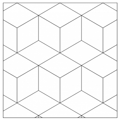 Plan de pose de carrelage au motif cube, grand modèle