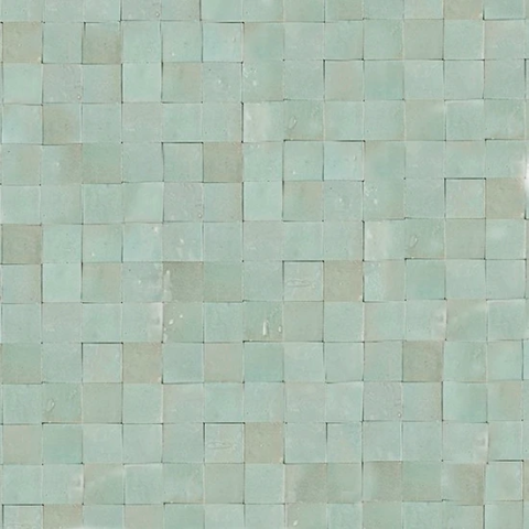 Zellige vert d'eau carré 10 x 10 centimètres