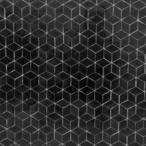 Carrelage zellige artisanal noir, vente en carton pour habillage au sol