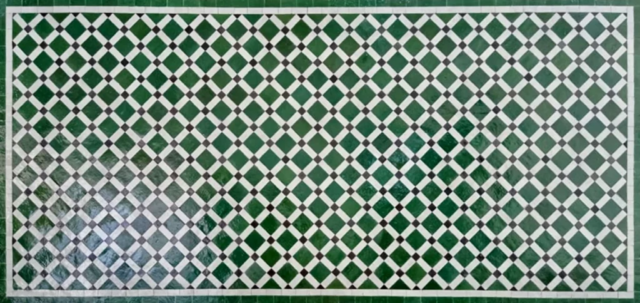 Motif de zellige treillis sur mur à Paris