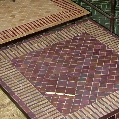 Création de plateau de table sur mesure en zellige rayé, choix de 30 coloris