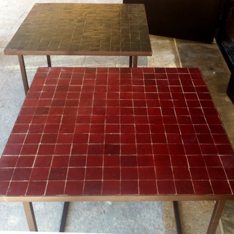 Fabrication de table en zellige artisanale sur mesure