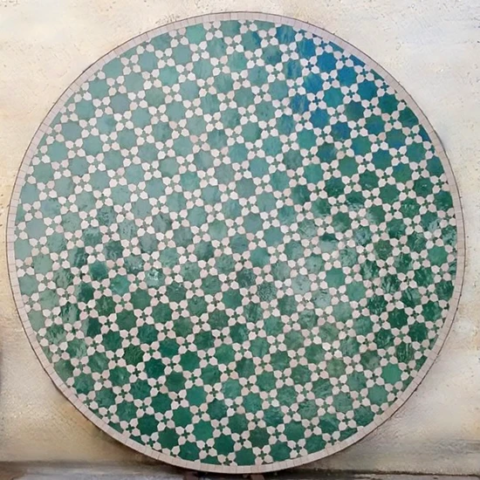 Plateau rond en zellige, diamètre 140cm, livraison à Montpellier (34)