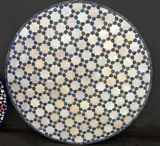 Plateau de table en zellige, 120cm de diametre, livraison à Strasbourg (67)