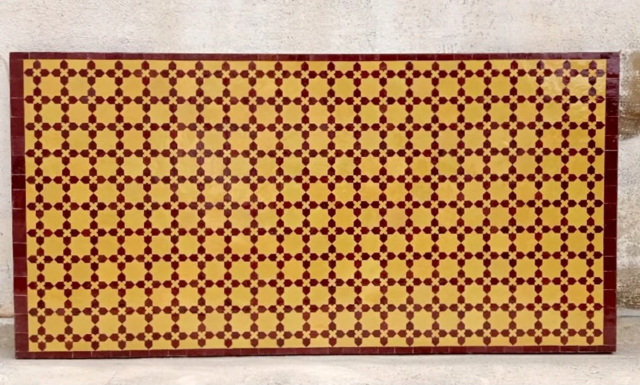 Plateau de table 200x90cm, fabrication sur mesure en zellige pour une livraison à Vincennes (94)