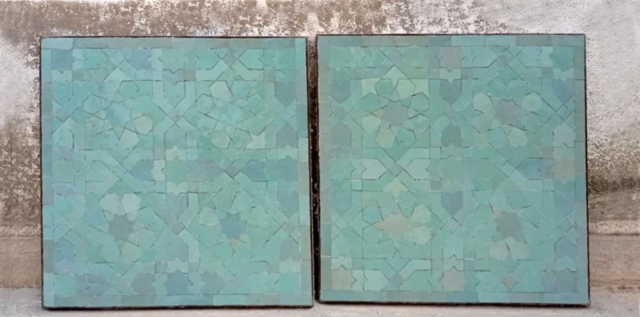 Plateau de table en zellige, fabrication artisanale traditionnelle