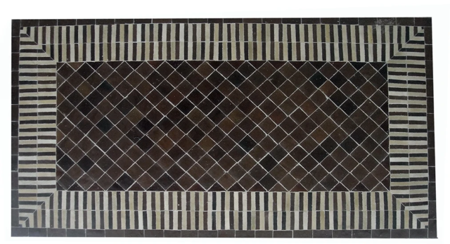 Plateau rectangle 120x80 cm de table en zellige marron