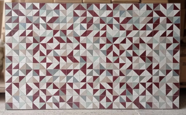 Grand plateau de table rectangle, zellige triangle