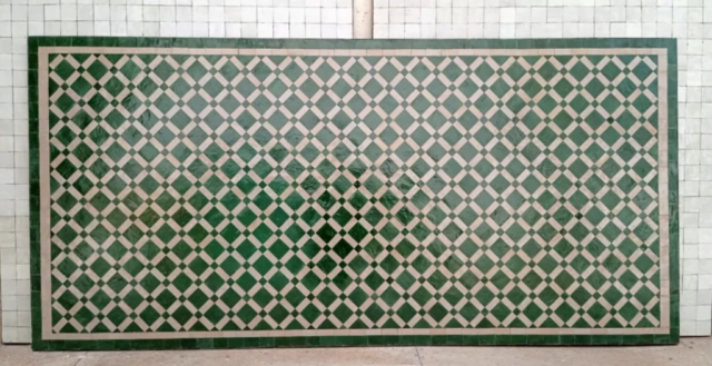 Grande table sur mesure, zellige et fer forgé. Marseille 13