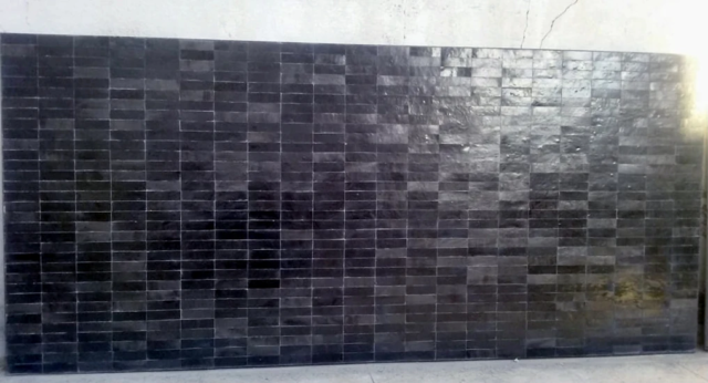 Plateau 180x90cm en zellige de couleur encre pour table sur mesure