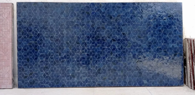 grand plateau de table en zellige, fabriqué sur mesure 200x110cm