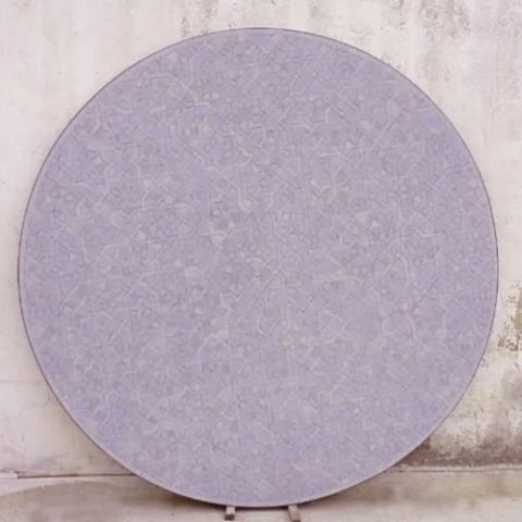 Plateau de table ronde en zellige, fabrication sur mesure pour livraison à Dijon (21)