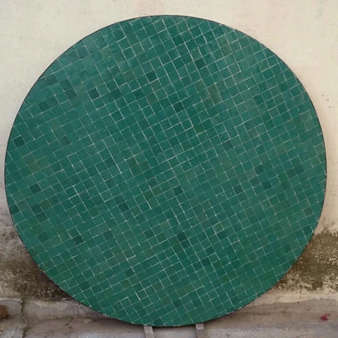 Plateau de table ronde en zellige carré, livraison à Monaco