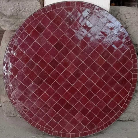 Plateau de table en zellige, fabrication sur mesure, motif carré, livraison à Bordeaux (33)