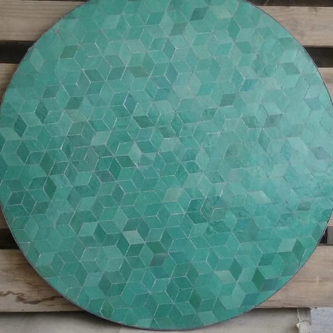 Plateau de table en zellige, diamètre 80cm