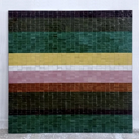 Plateau carré en zellige pour table haute, décoration originale en 8 couleurs