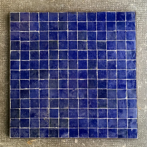 Petit plateau 45 cm en zellige bleu nuit