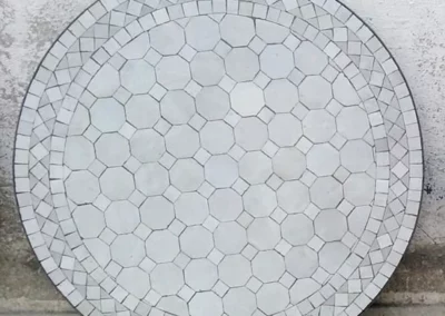 Plateau de table blanche en zellige