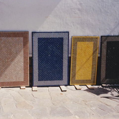 Plateau de table rectangle 80x40 cm en zellige artisanal