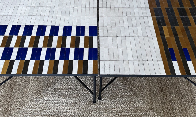 Prototype de table basse en zellige pour hôtel de luxe