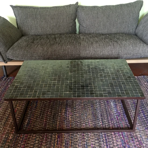 Tables basse en zellige vert, motif carré, livraison en Arles (13)